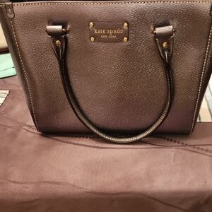 Kate Spade Brown Satchel with Gold Logo